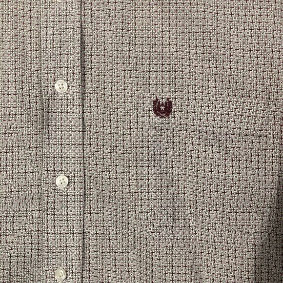 Panhandle Geometric Shirt Mens L Button Up Long/SLV Print Gray Maroon Cotton - Picture 4 of 10